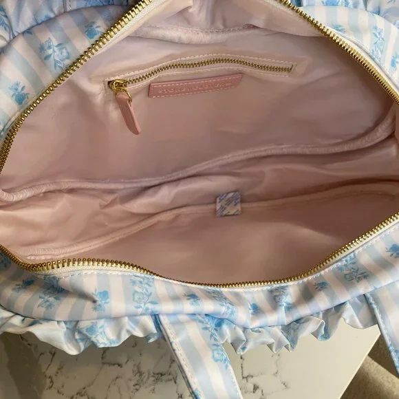 Stoney Clover Lane Heart High Tea Printed Ruffle Heart Tote Bag ruffle SCL - Picture 11 of 13